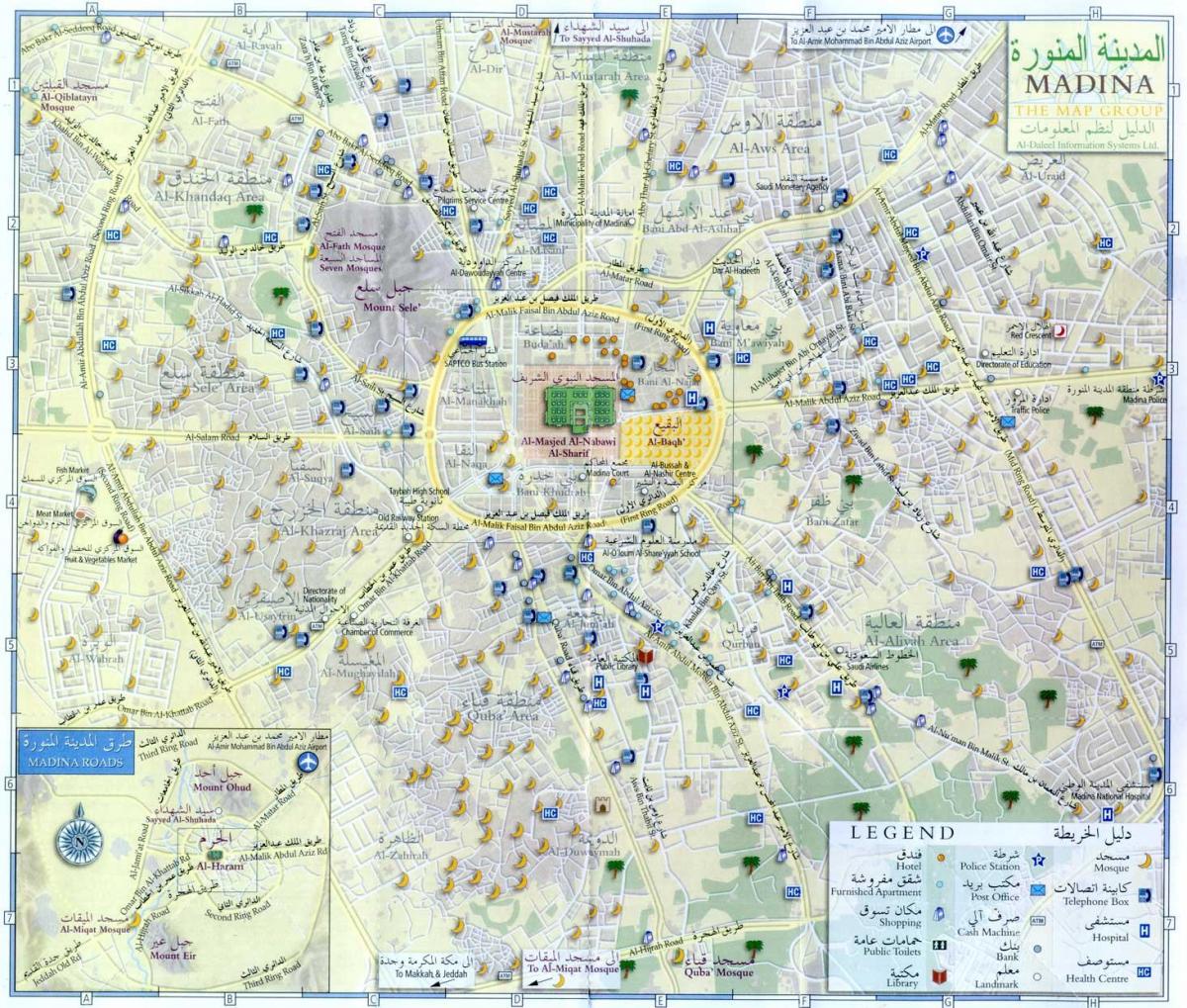 kort over madina munawara Saudi-Arabien