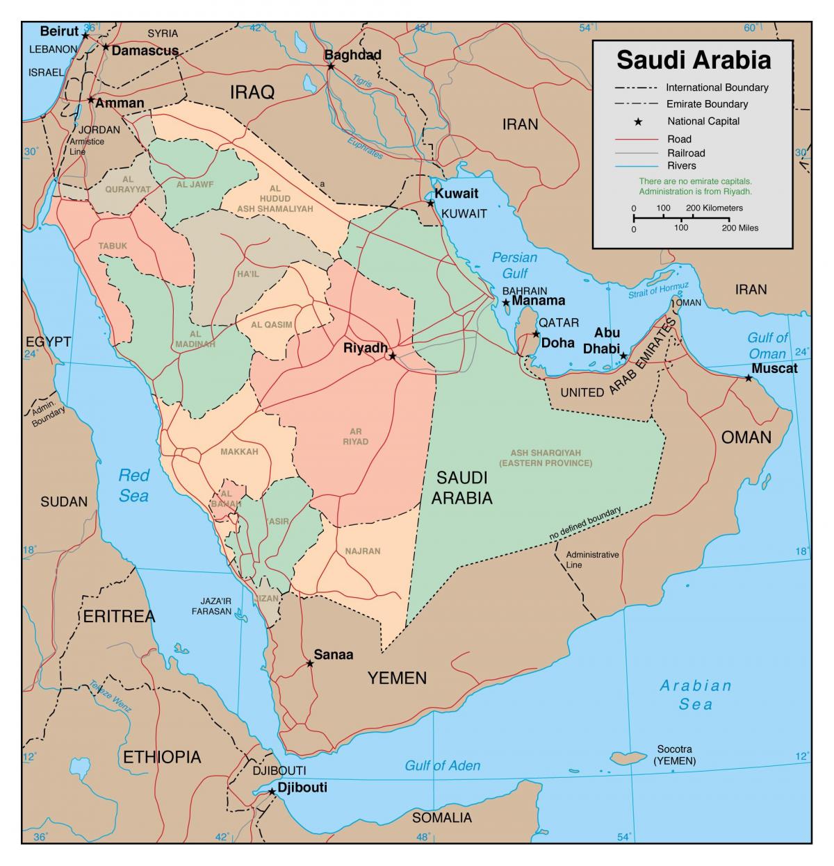 vis kort Saudi-Arabien