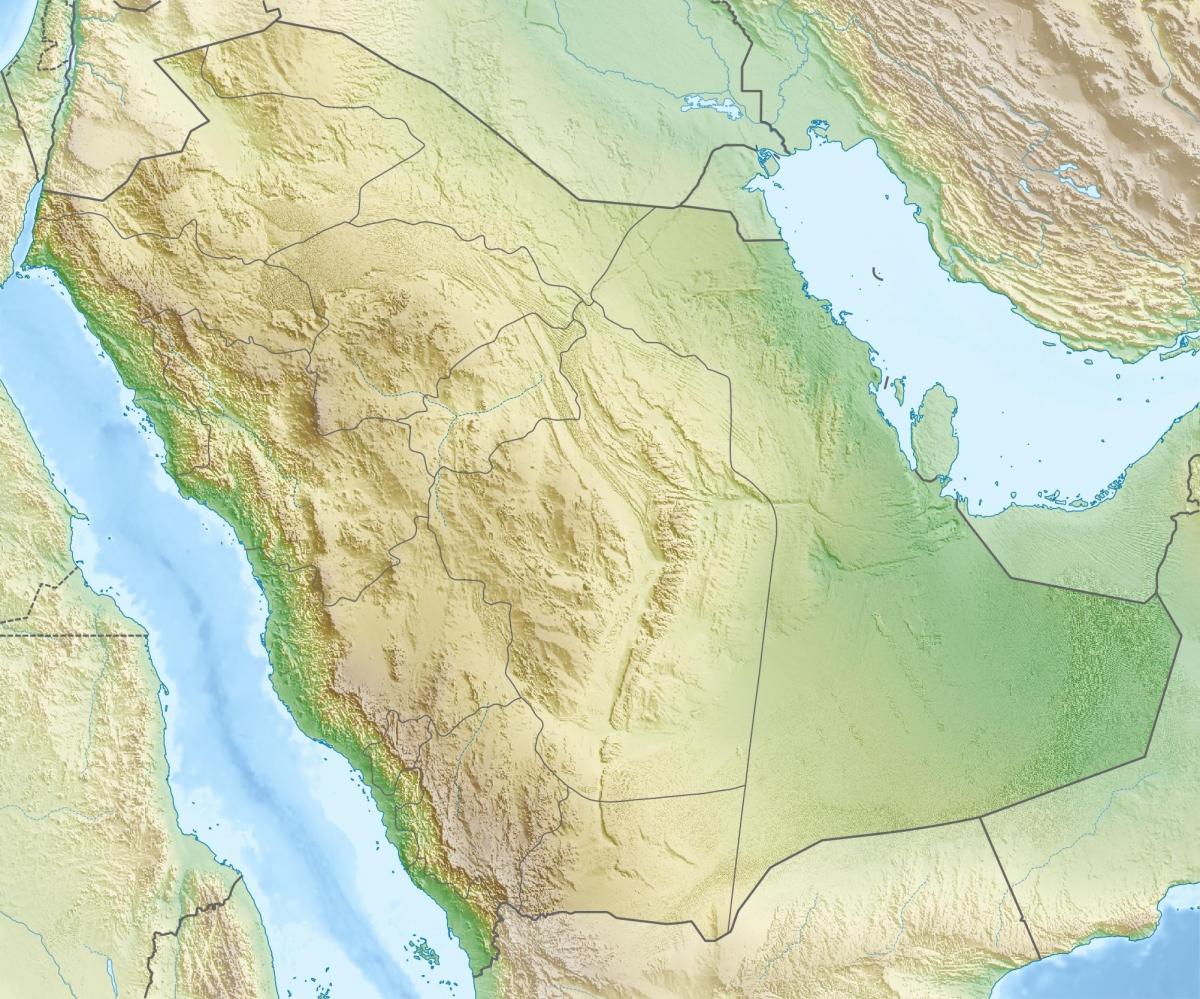 Kort Saudi-Arabien bjerge