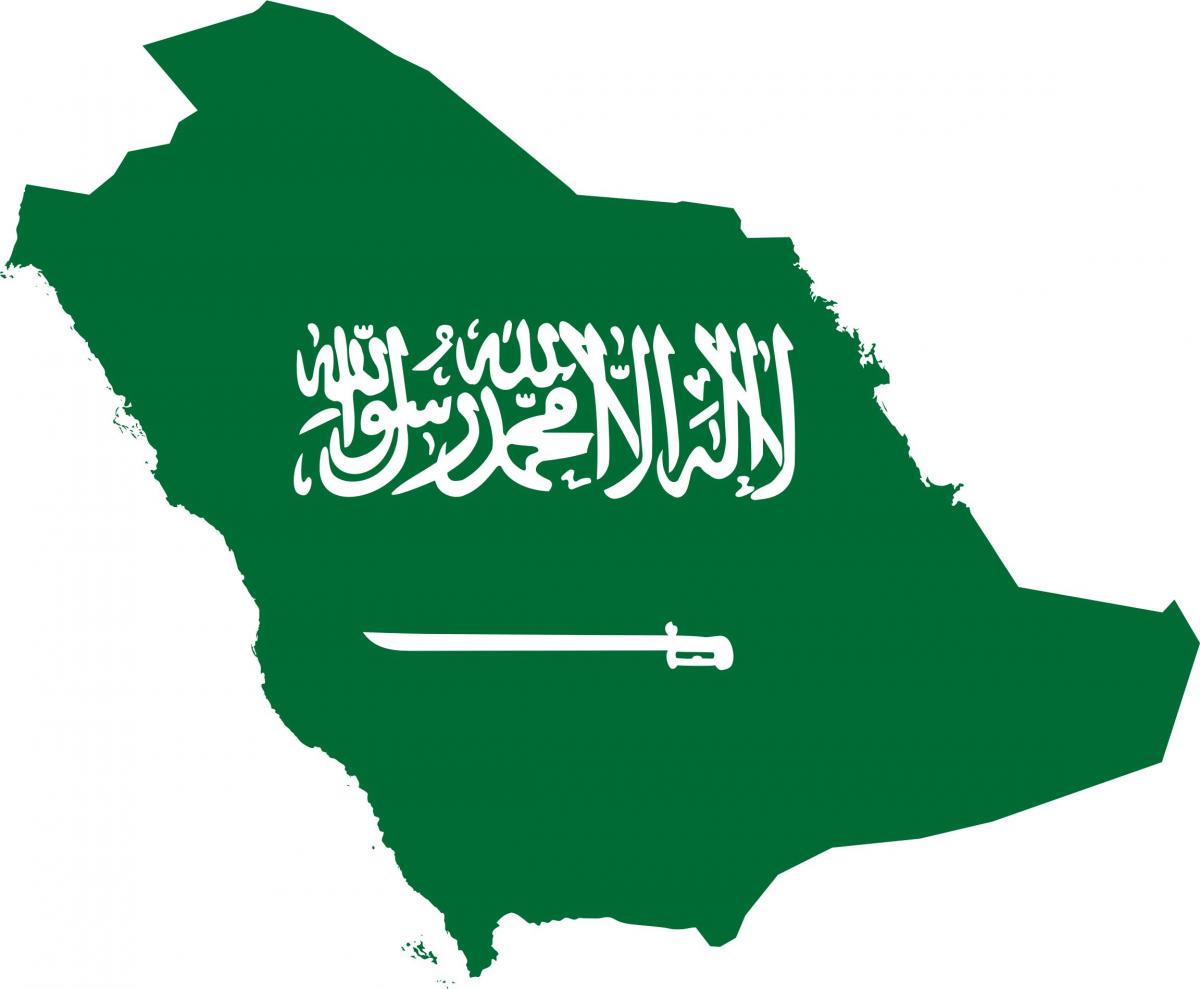Saudi-Arabien kort flag