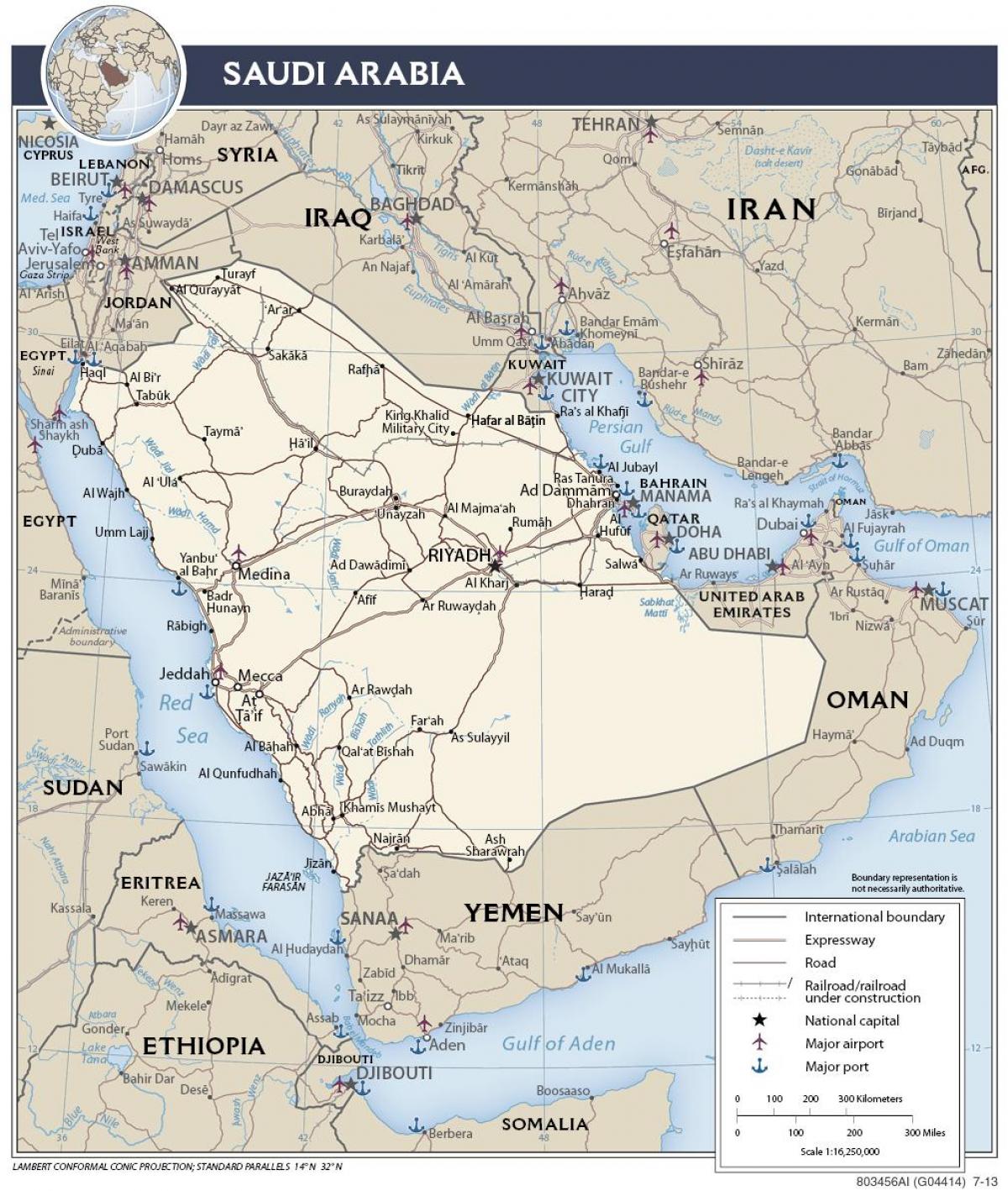 Kort Saudi-Arabien havne