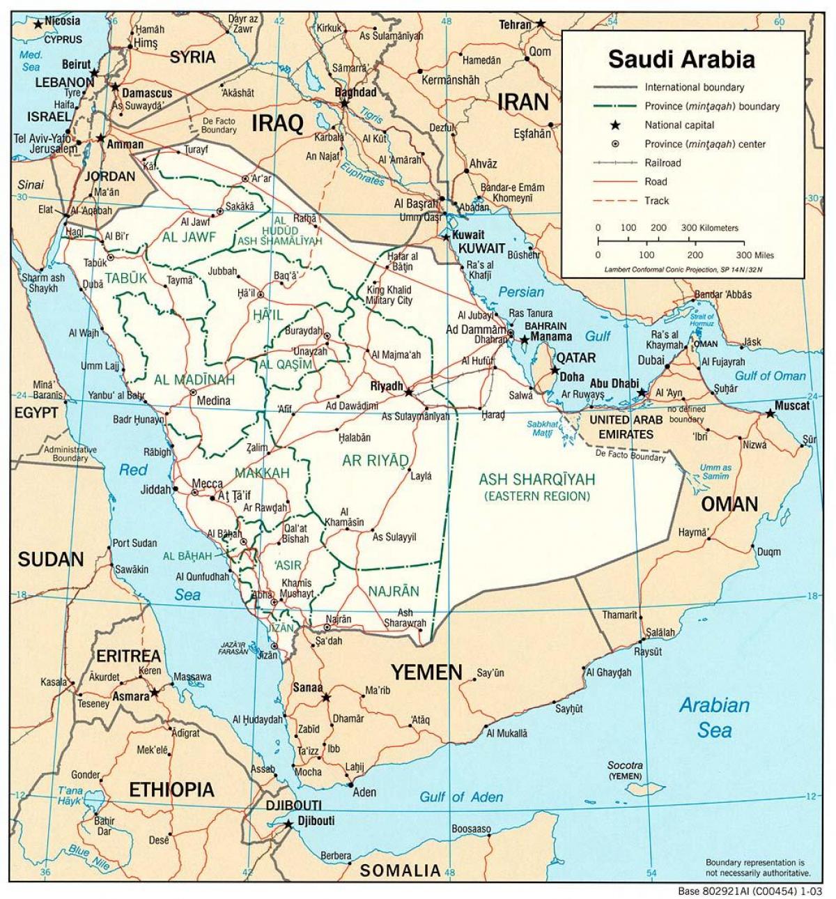 Kort Saudi-Arabien rute