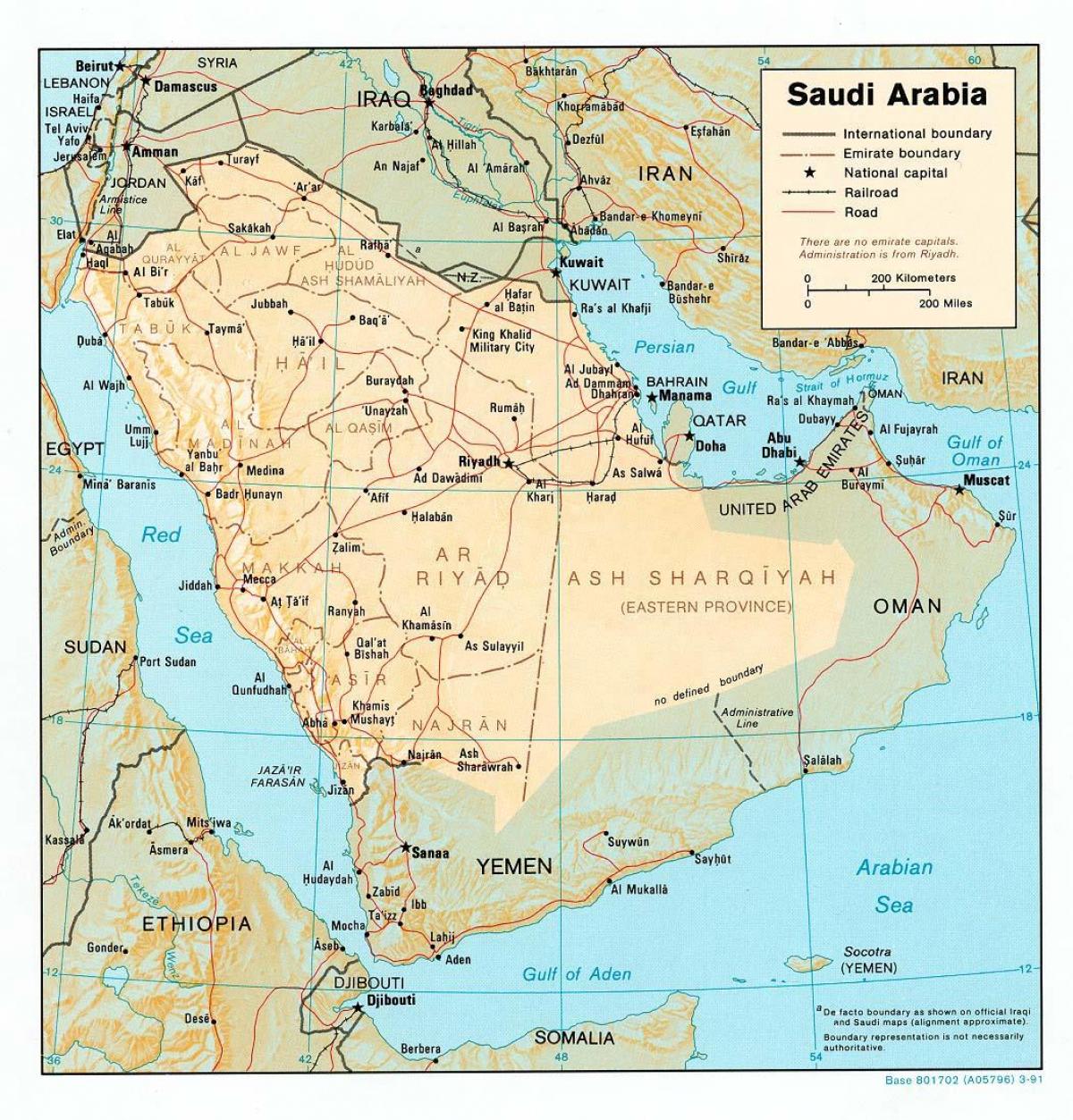 Saudi-Arabien kort hd