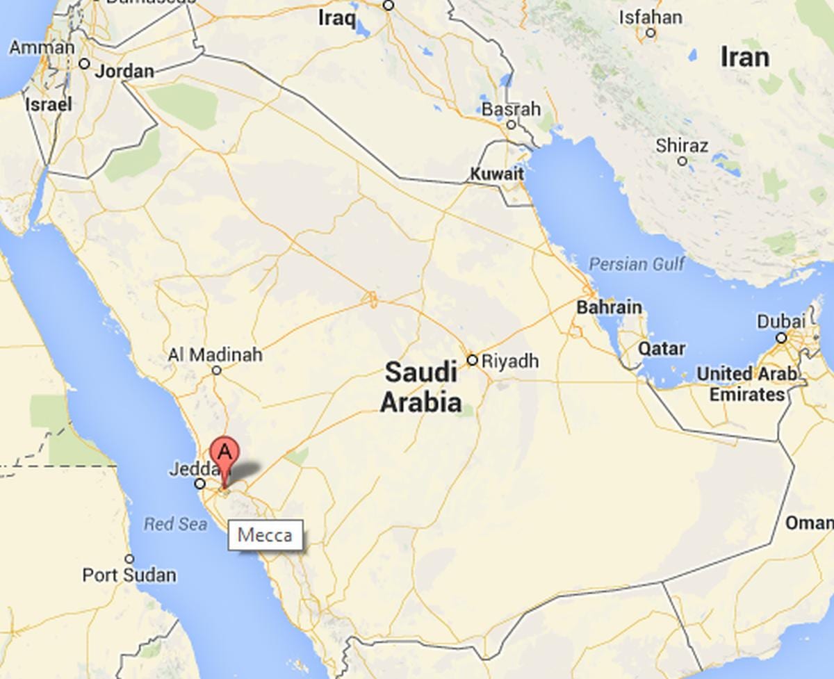 Kort over mekka i Saudi-Arabien