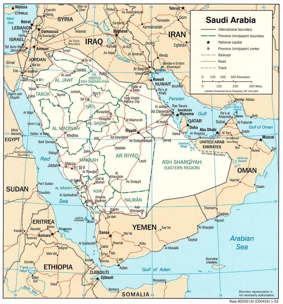 Saudi-Arabien veje kort