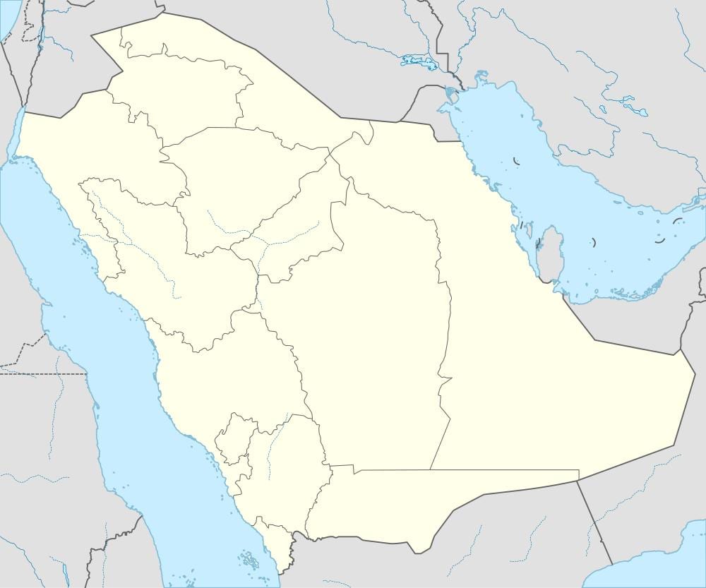 Kort over Saudi-Arabien i