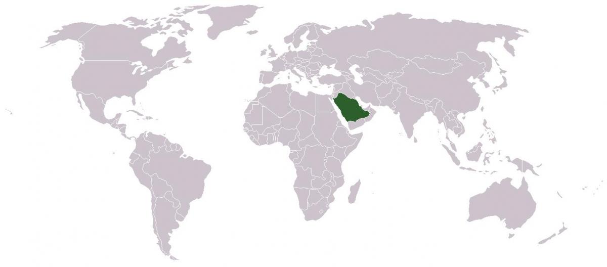 Saudi-Arabien på et verdenskort