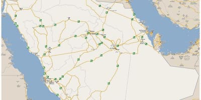 Kort detaljerede Saudi-Arabien