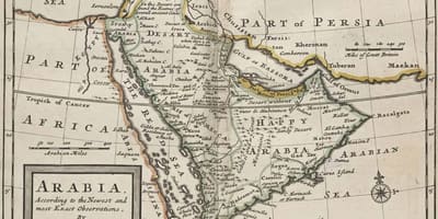 Kort over det gamle Saudi-Arabien