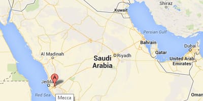 Kort over mekka i Saudi-Arabien