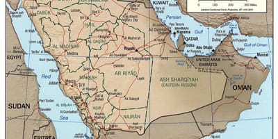 Kort Saudi-Arabien-floden
