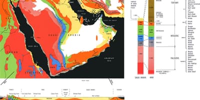 Geologisk kort over Saudi-Arabien