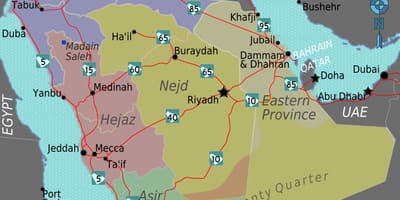 Kort om turaif Saudi-Arabien